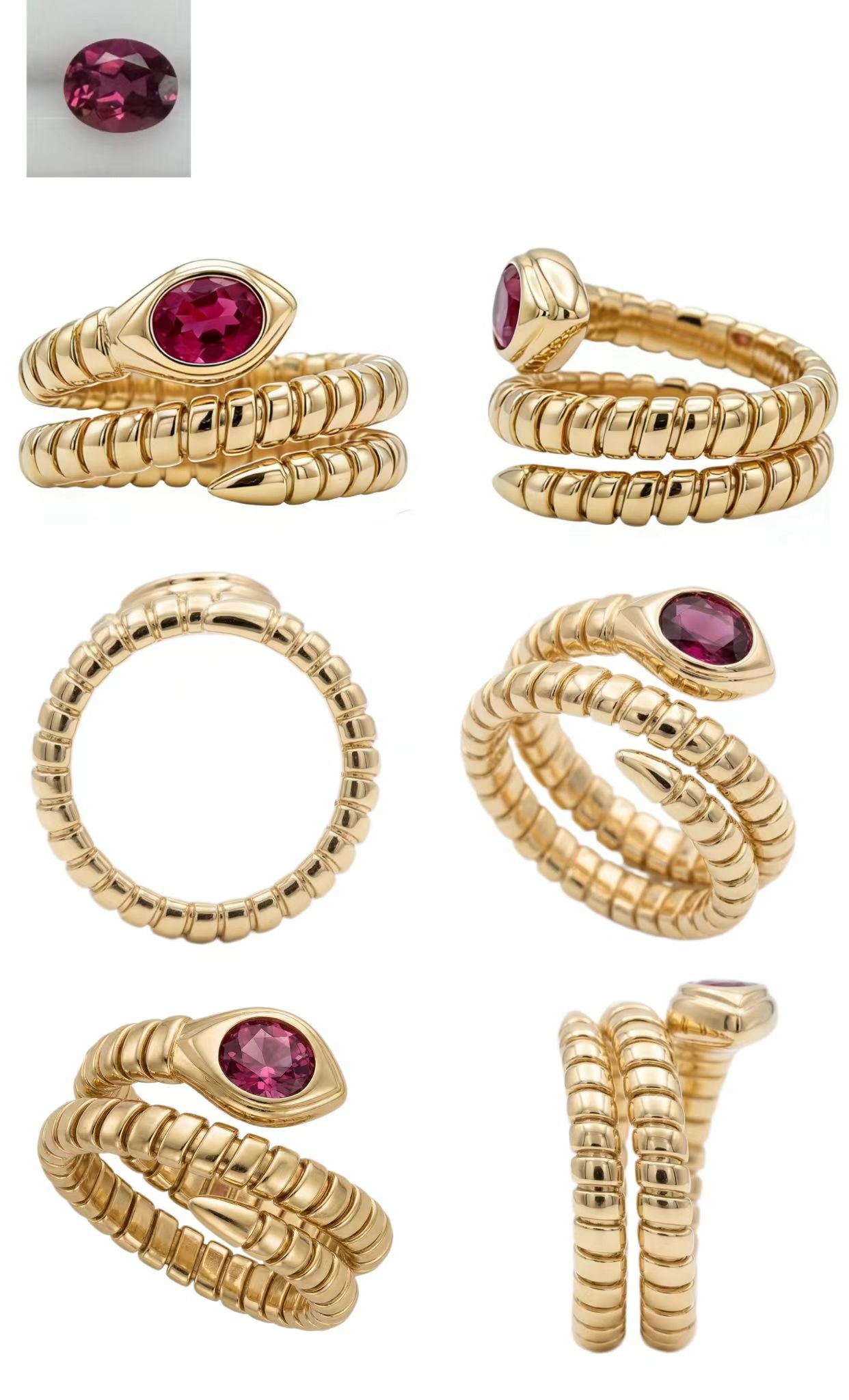 Crimson Spinel Serpente Ring