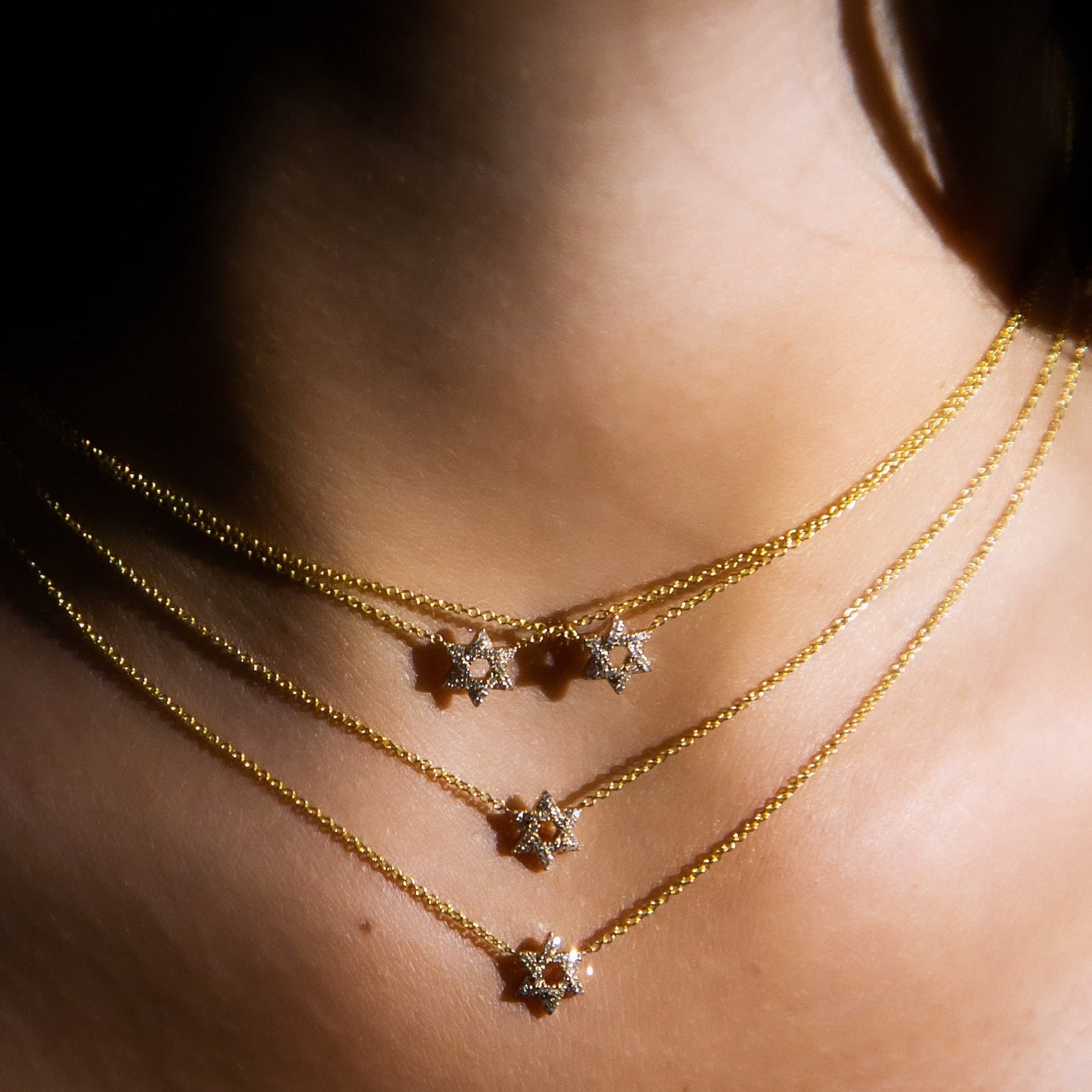 Diamond Star of David Necklace