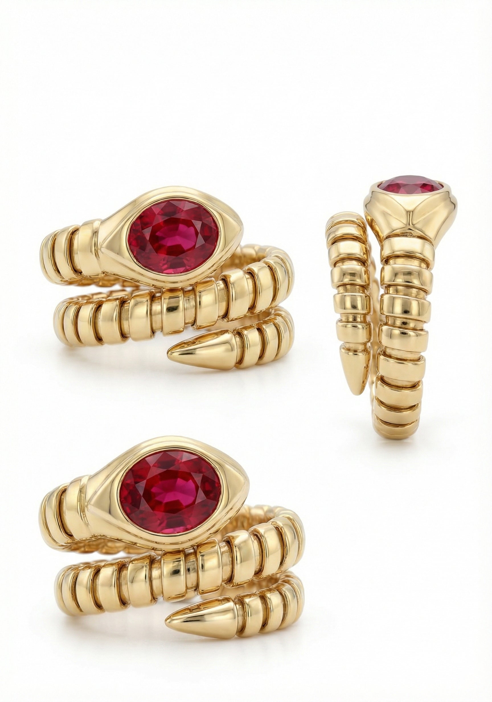 Crimson Spinel Serpente Ring