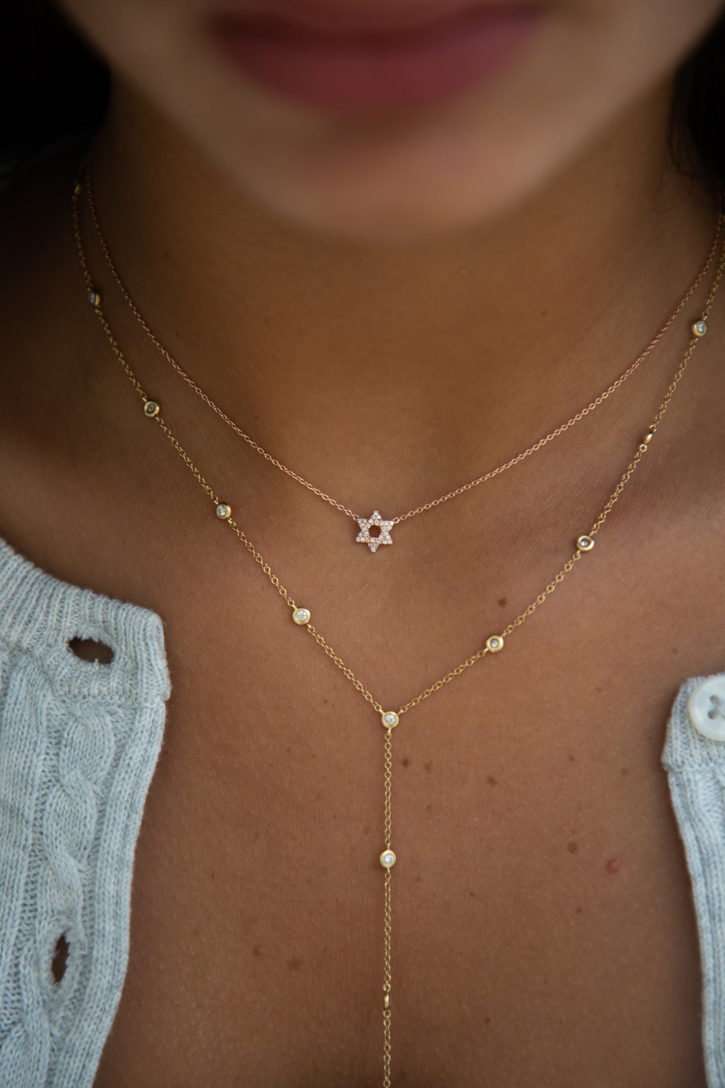 Rose Gold Star of David Necklace