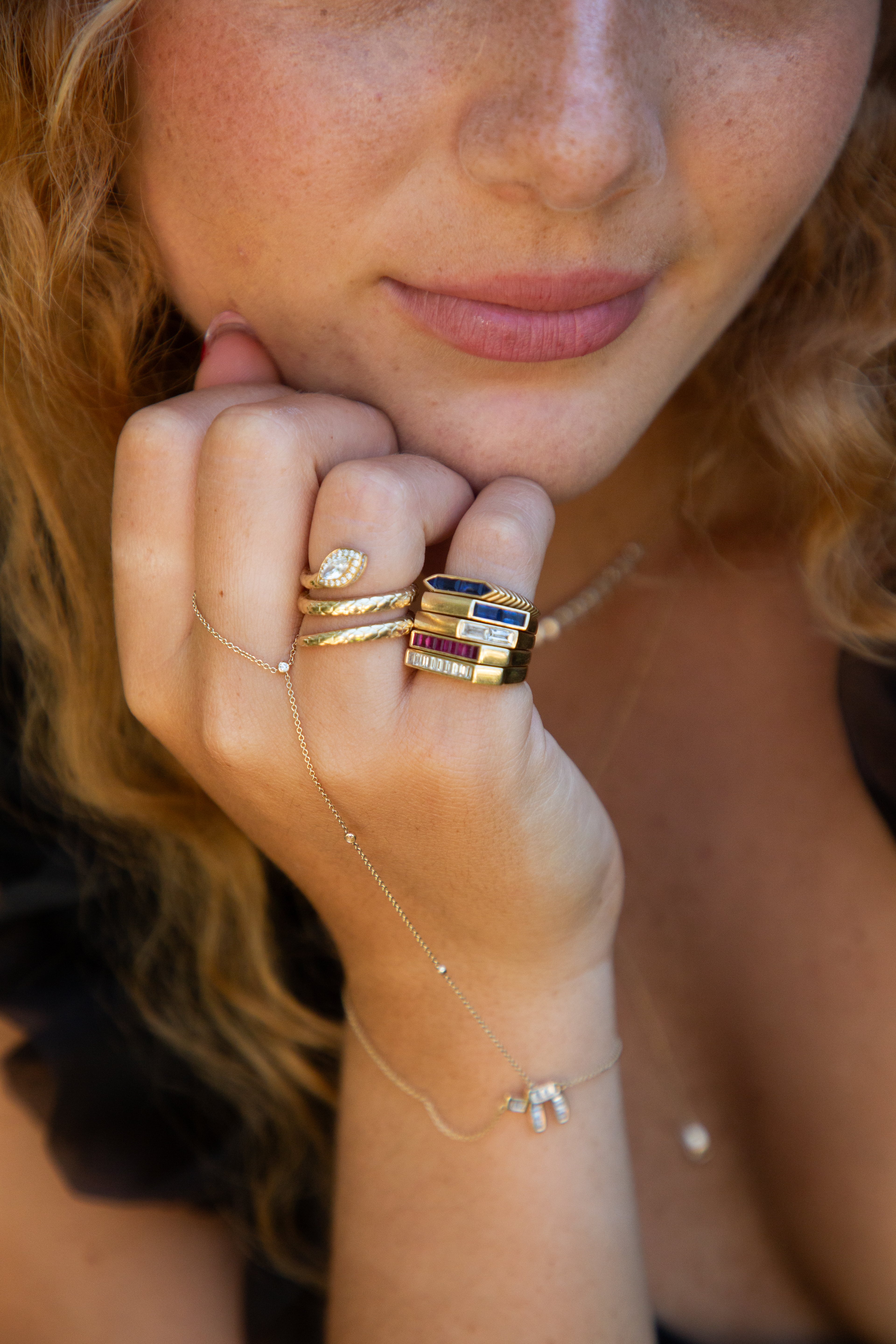 Eden Coil Ring worn on hand