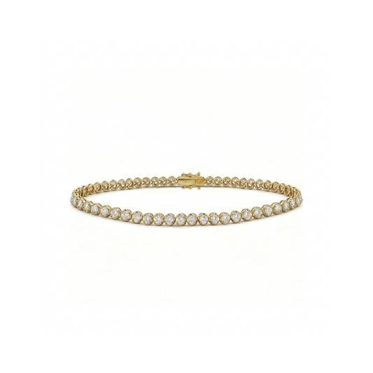 Gold bracelet with clear stones