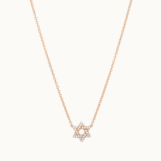 Rose Gold Star of David Necklace