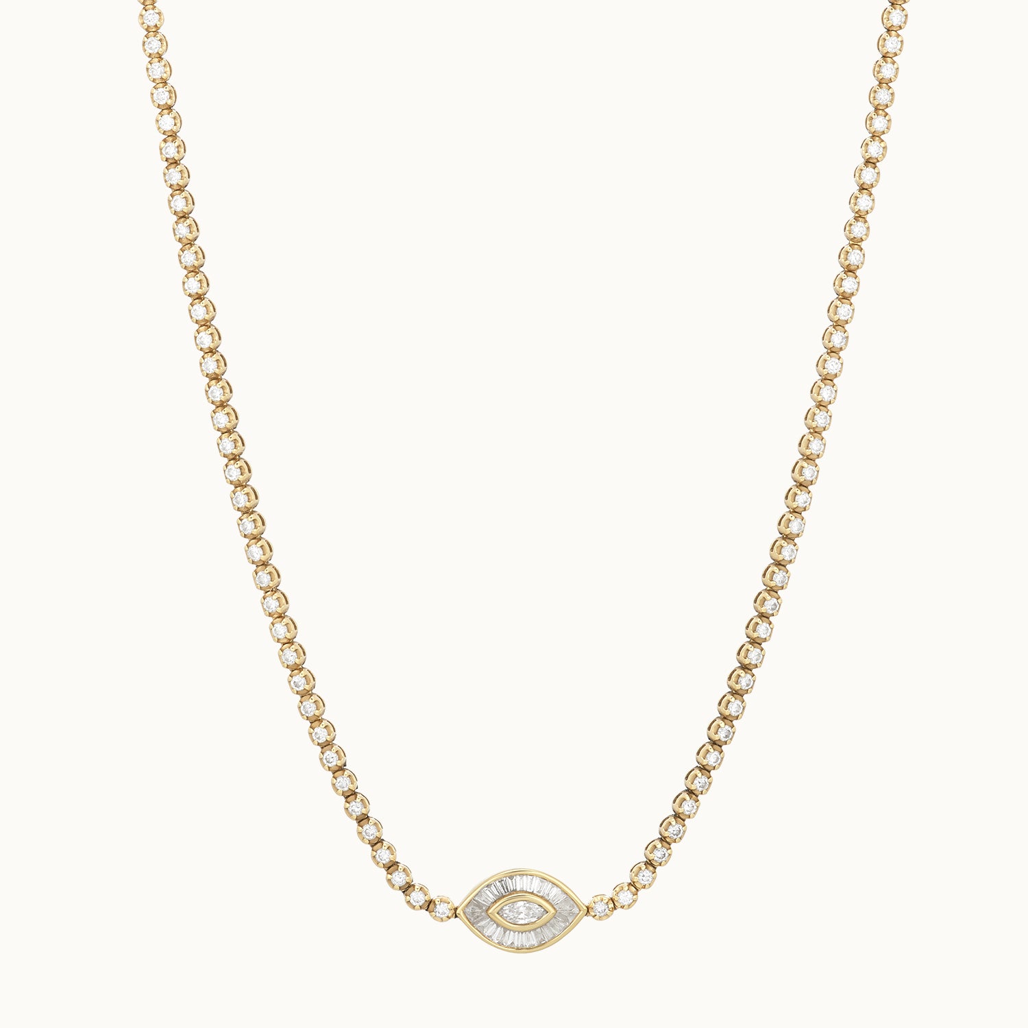 Gold necklace with a small pendant 