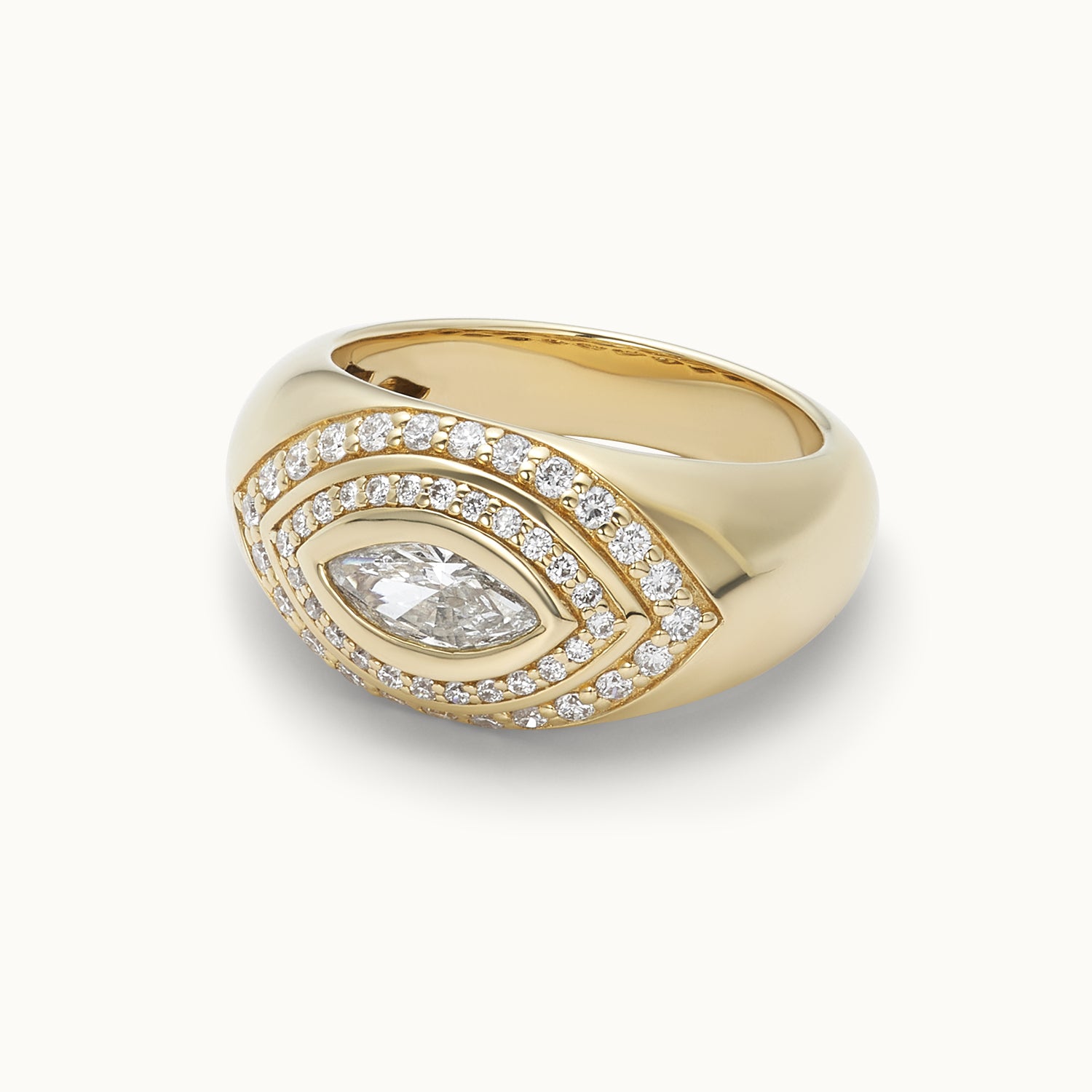 Gold ring with a diamond