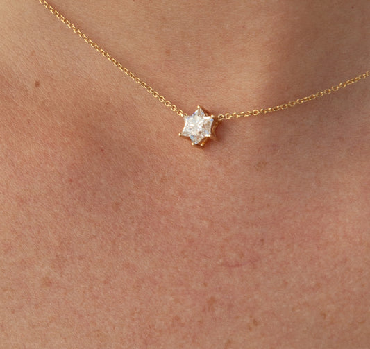Solitaire Magen David Diamond Necklace